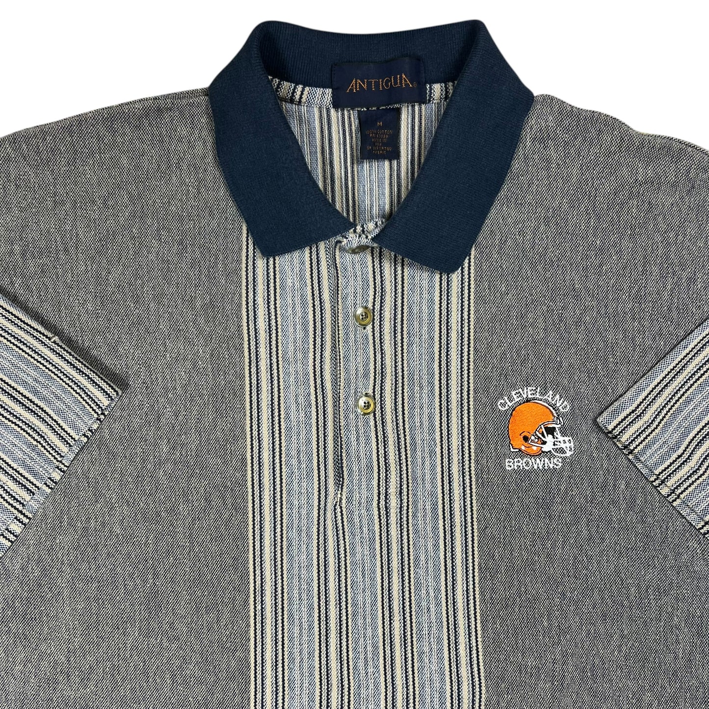 Vintage 90s Cleveland Browns striped stripey NFL polo shirt (M)