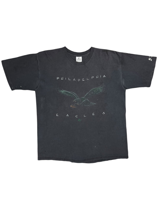 Vintage 90s Starter Philadelphia Eagles Kelly green faded black tee (L)