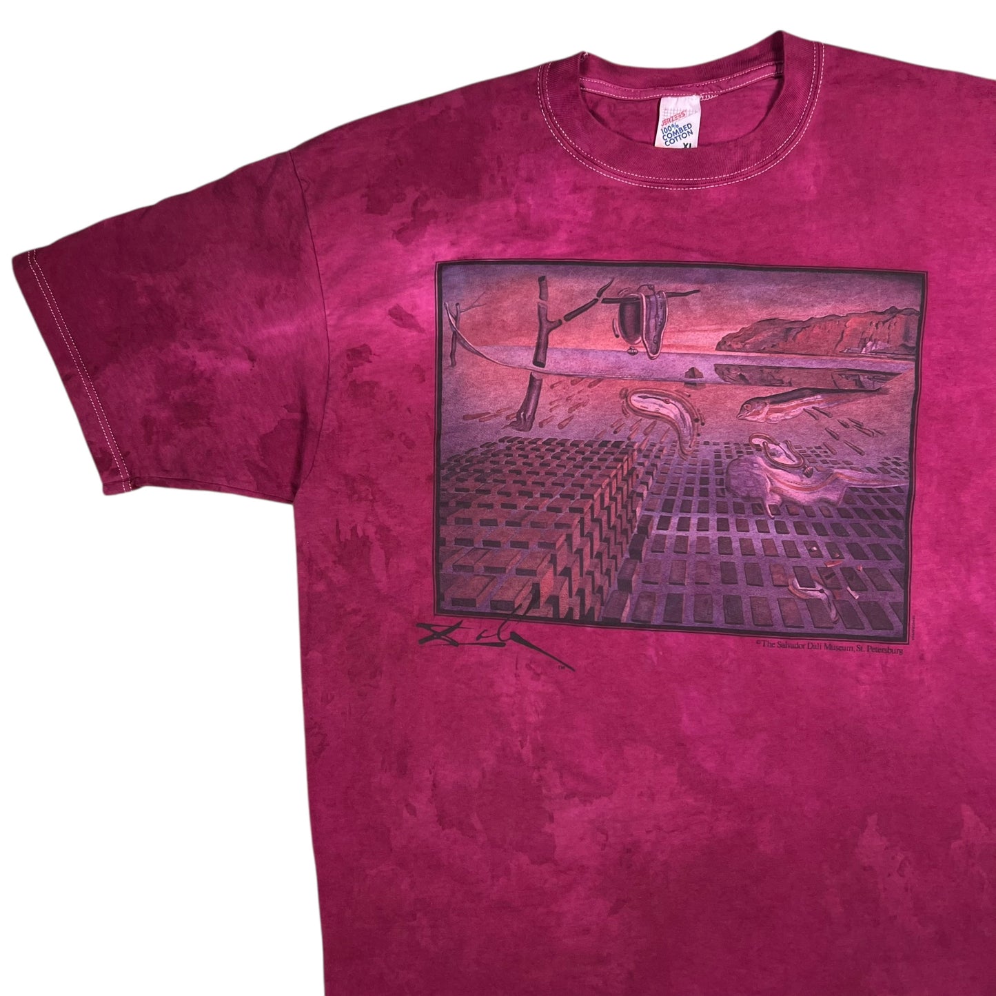 Vintage 90s Salvador Dali Museum The Disintegration of the Persistence of Memory over dye art tee (XL)