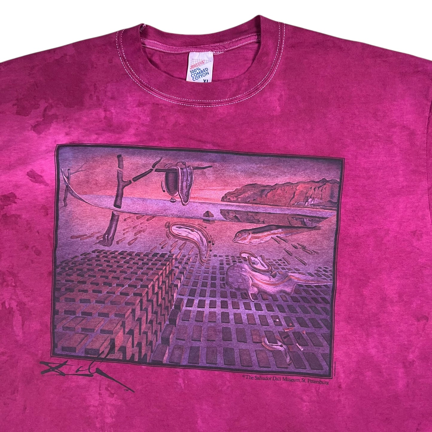 Vintage 90s Salvador Dali Museum The Disintegration of the Persistence of Memory over dye art tee (XL)
