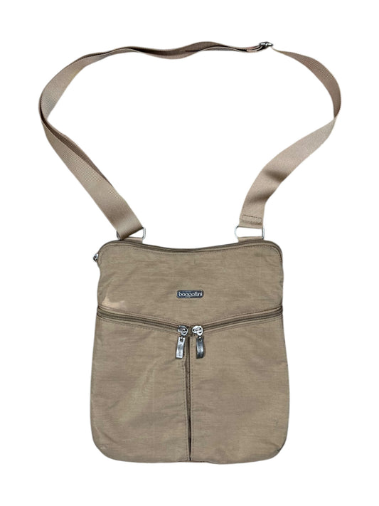 Vintage Y2K baggallini multi pocket cross shoulder beige bag