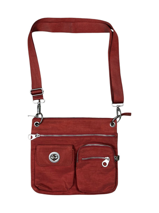 Vintage Y2K baggallini multi pocket cross shoulder burnt orange bag