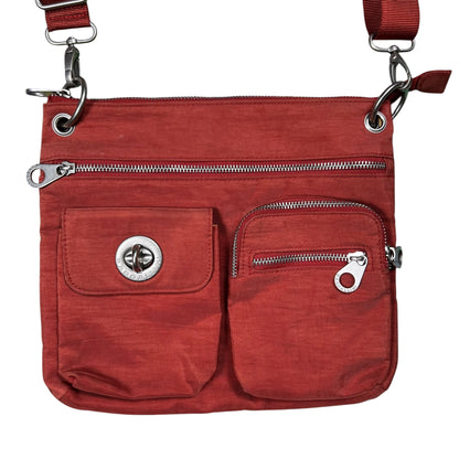 Vintage Y2K baggallini multi pocket cross shoulder burnt orange bag