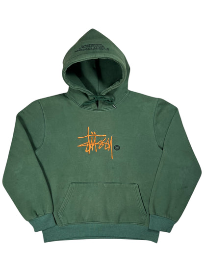 Vintage Y2K Stussy International faded green hoodie (M)