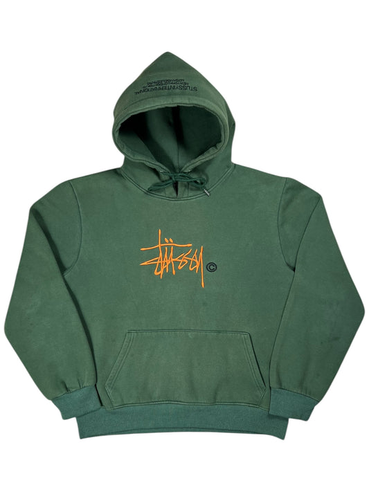 Vintage Y2K Stussy International faded green hoodie (M)