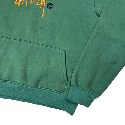 Vintage Y2K Stussy International faded green hoodie (M)