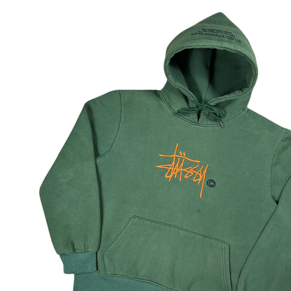 Vintage Y2K Stussy International faded green hoodie (M)