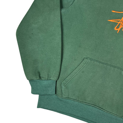 Vintage Y2K Stussy International faded green hoodie (M)