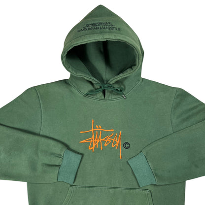 Vintage Y2K Stussy International faded green hoodie (M)