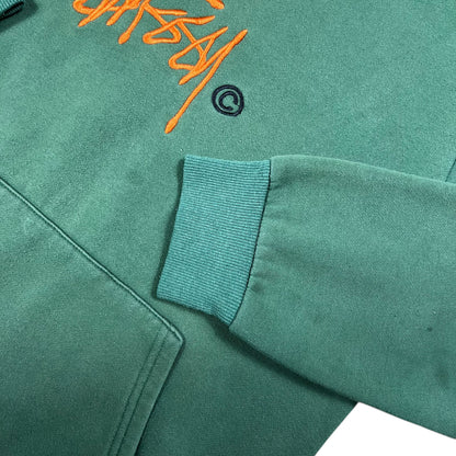 Vintage Y2K Stussy International faded green hoodie (M)