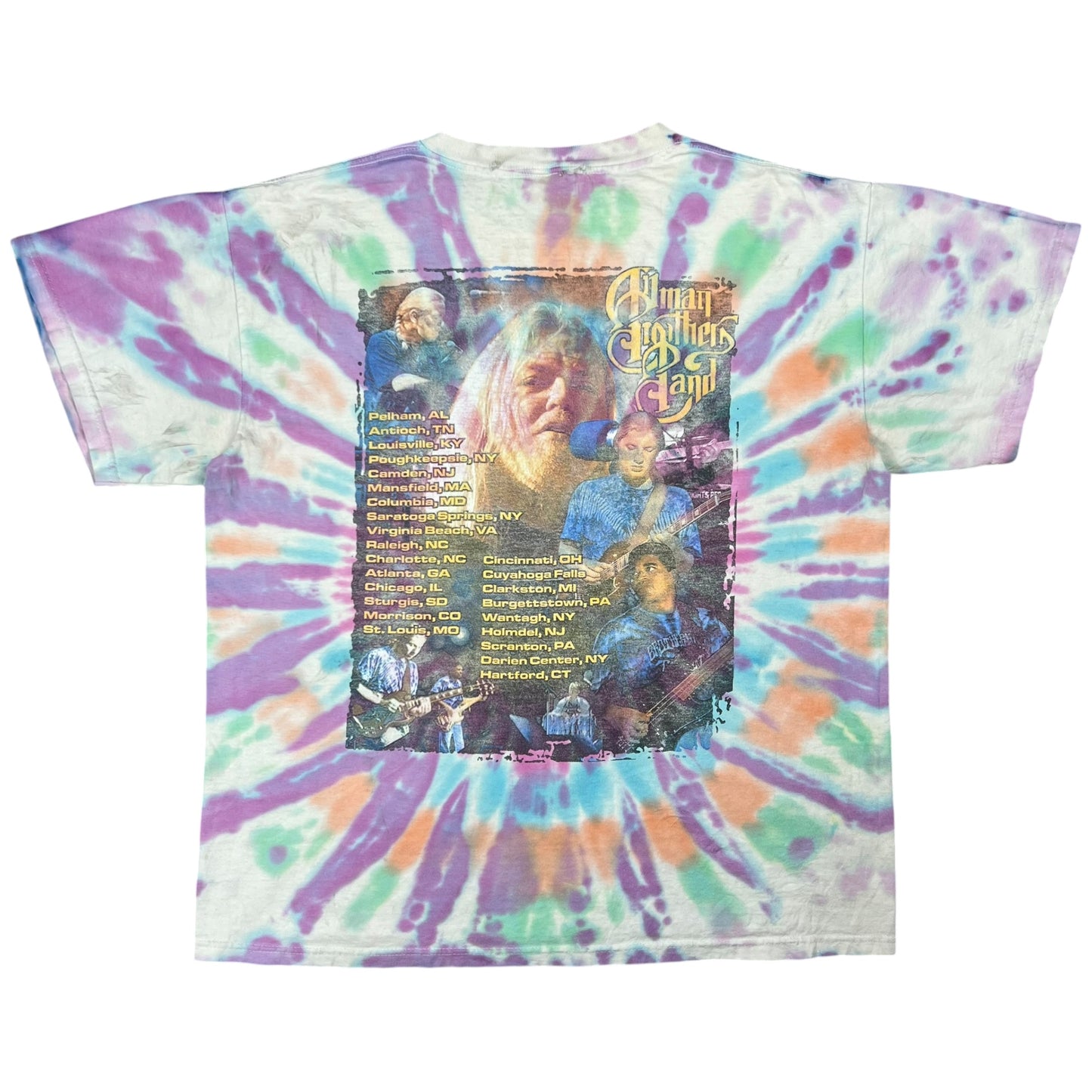 Vintage 90s Allman Brothers Band Derek Trucks tie dye band tee (L)