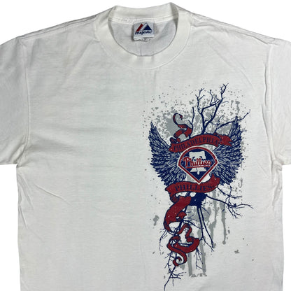 Vintage Y2K Philadelphia Phillies tattoo graffiti affliction style tee (M)