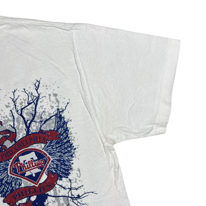 Vintage Y2K Philadelphia Phillies tattoo graffiti affliction style tee (M)