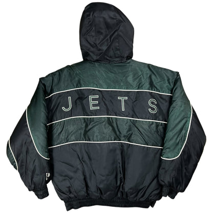 Vintage 90s Pro Player New York Jets zip up puffer hoodie jacket (S/M)