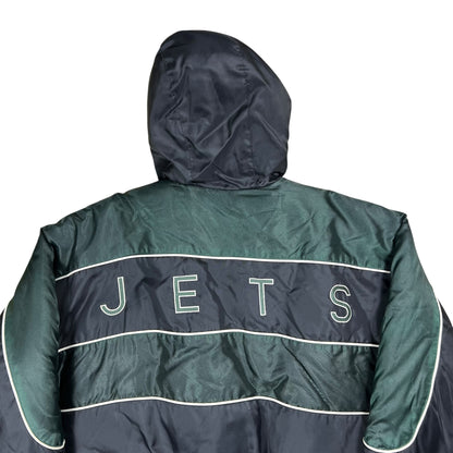Vintage 90s Pro Player New York Jets zip up puffer hoodie jacket (S/M)