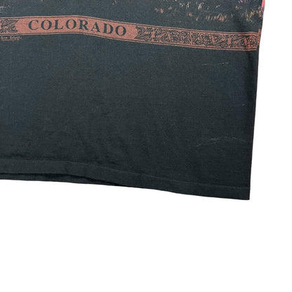 Vintage 90s San Segal Western Cowboys Horses wrap around AOP faded tee (XL)