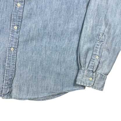 Y2K Polo Ralph Lauren 100% cotton denim button down shirt (L)