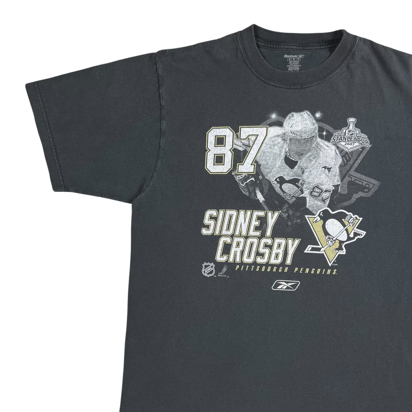 Vintage 2007 Pittsburgh Penguins Sidney Crosby Stanley Cup NHL tee (L)