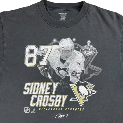Vintage 2007 Pittsburgh Penguins Sidney Crosby Stanley Cup NHL tee (L)