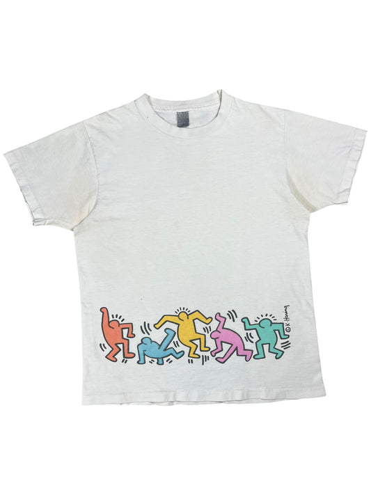 Vintage 80s Keith Haring wrap around print 1987 "Untitled" (Dance) art tee (M)