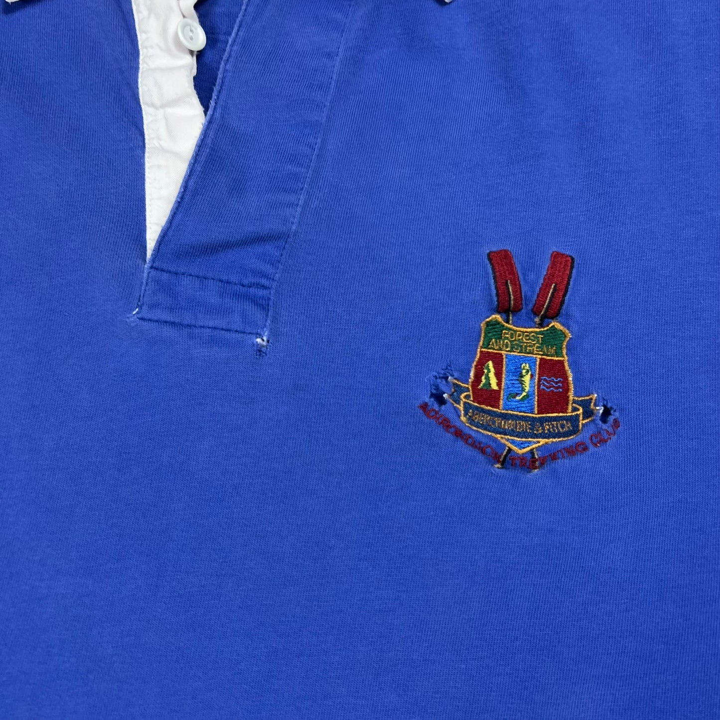 Vintage 90s Abercrombie & Fitch Trekking Club faded long sleeve rugby shirt (L)
