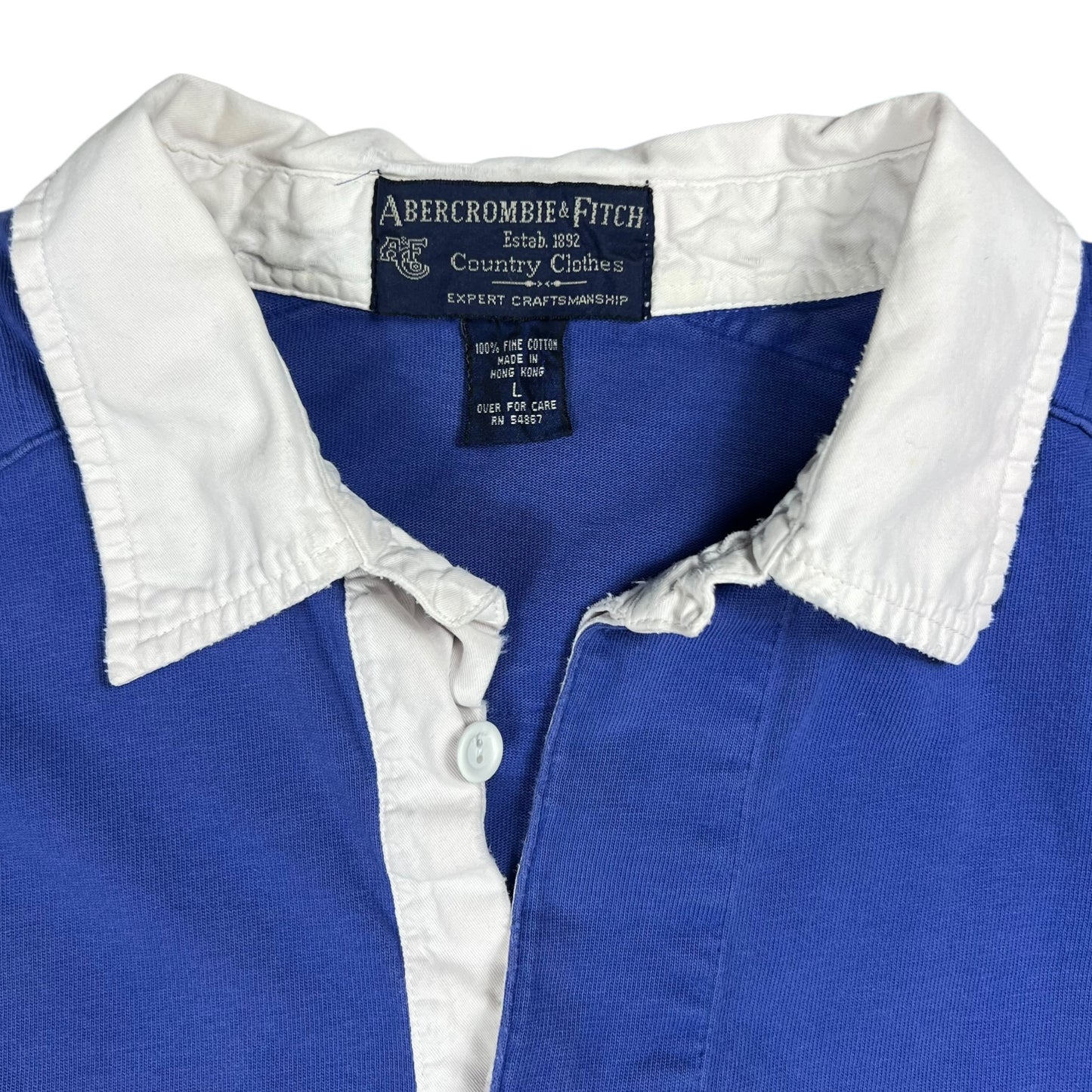Vintage 90s Abercrombie & Fitch Trekking Club faded long sleeve rugby shirt (L)