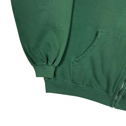 Vintage 90s J. Crew full zip up faded green hoodie sweatshirt (L)