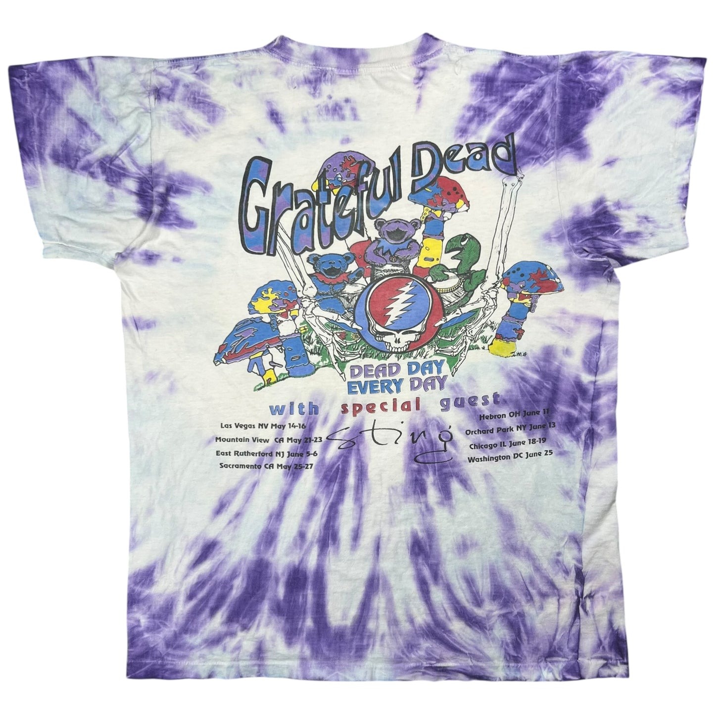 Vintage 1993 Grateful Dead Summer Tour with Sting tie dye band lot tee (XL)
