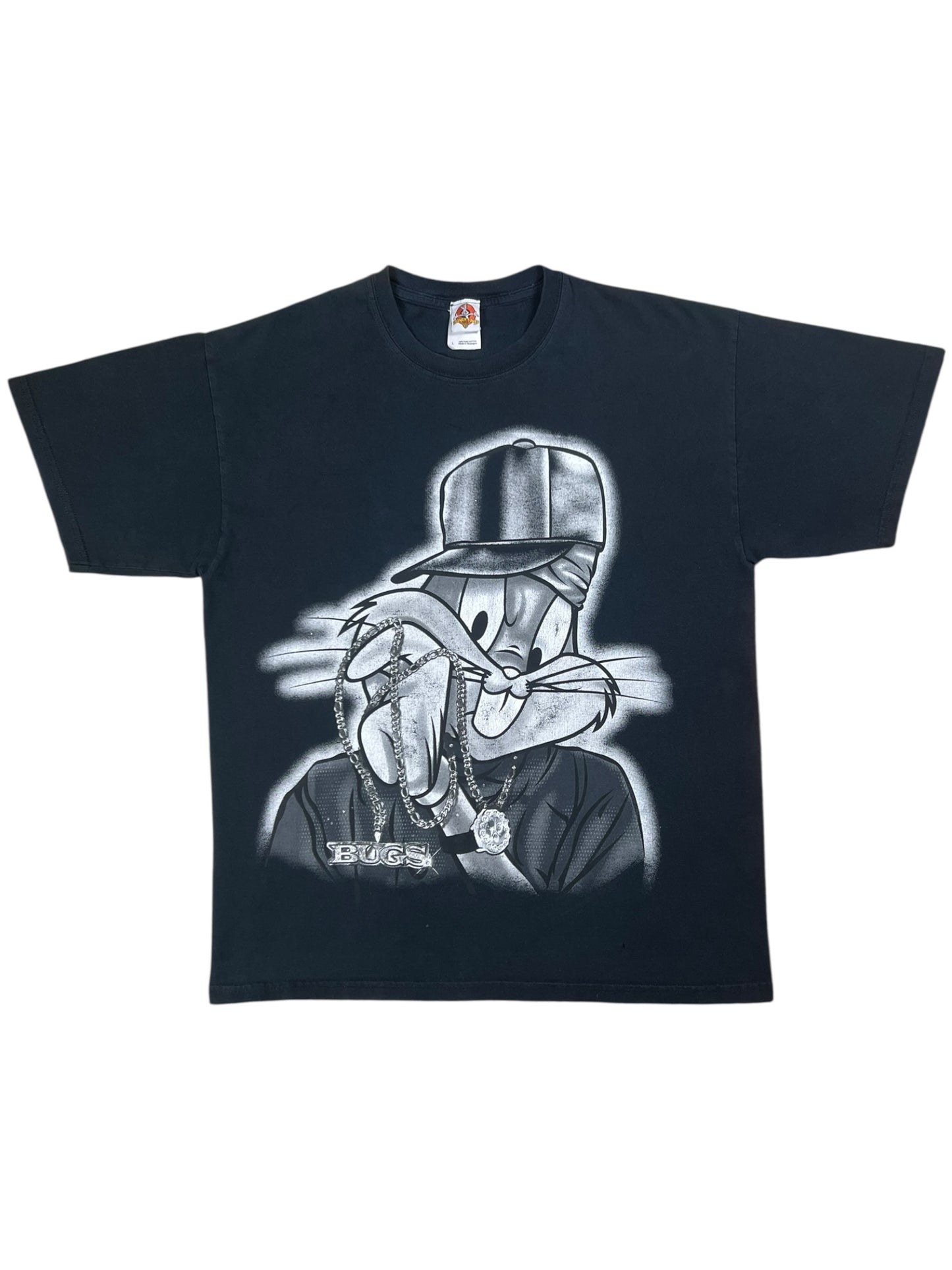 Vintage 2007 Looney Tunes Gangster Bugs Bunny faded tee (L)
