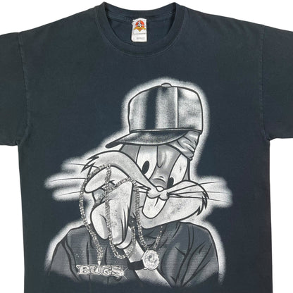 Vintage 2007 Looney Tunes Gangster Bugs Bunny faded tee (L)