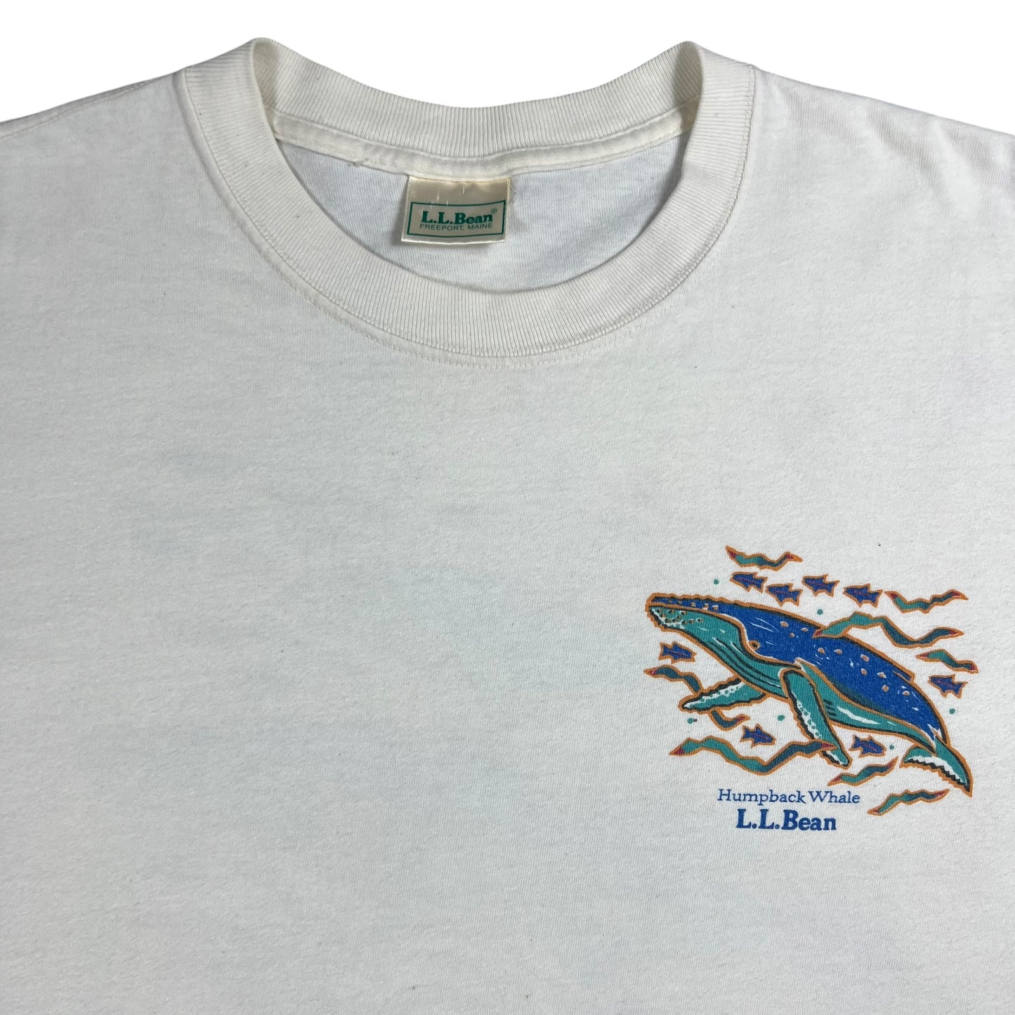 Vintage 90s L.L. Bean supports Maine Audubon Humpback Whale tee (L)