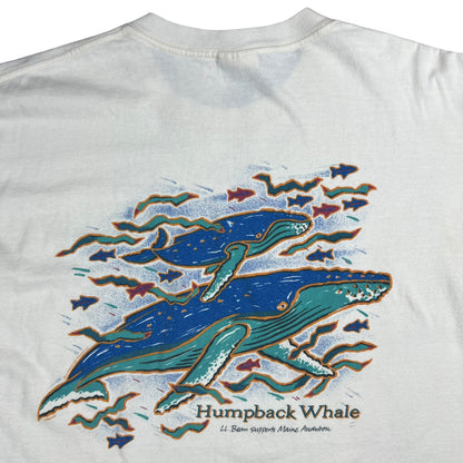 Vintage 90s L.L. Bean supports Maine Audubon Humpback Whale tee (L)