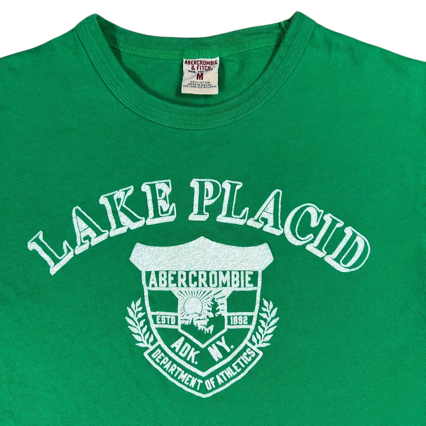 Vintage Y2K Abercrombie & Fitch Lake Placid “flock print” 1970s style tee (M)