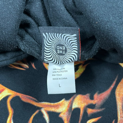 Y2K Spitfire wheels flames big hood skate hoodie (L)