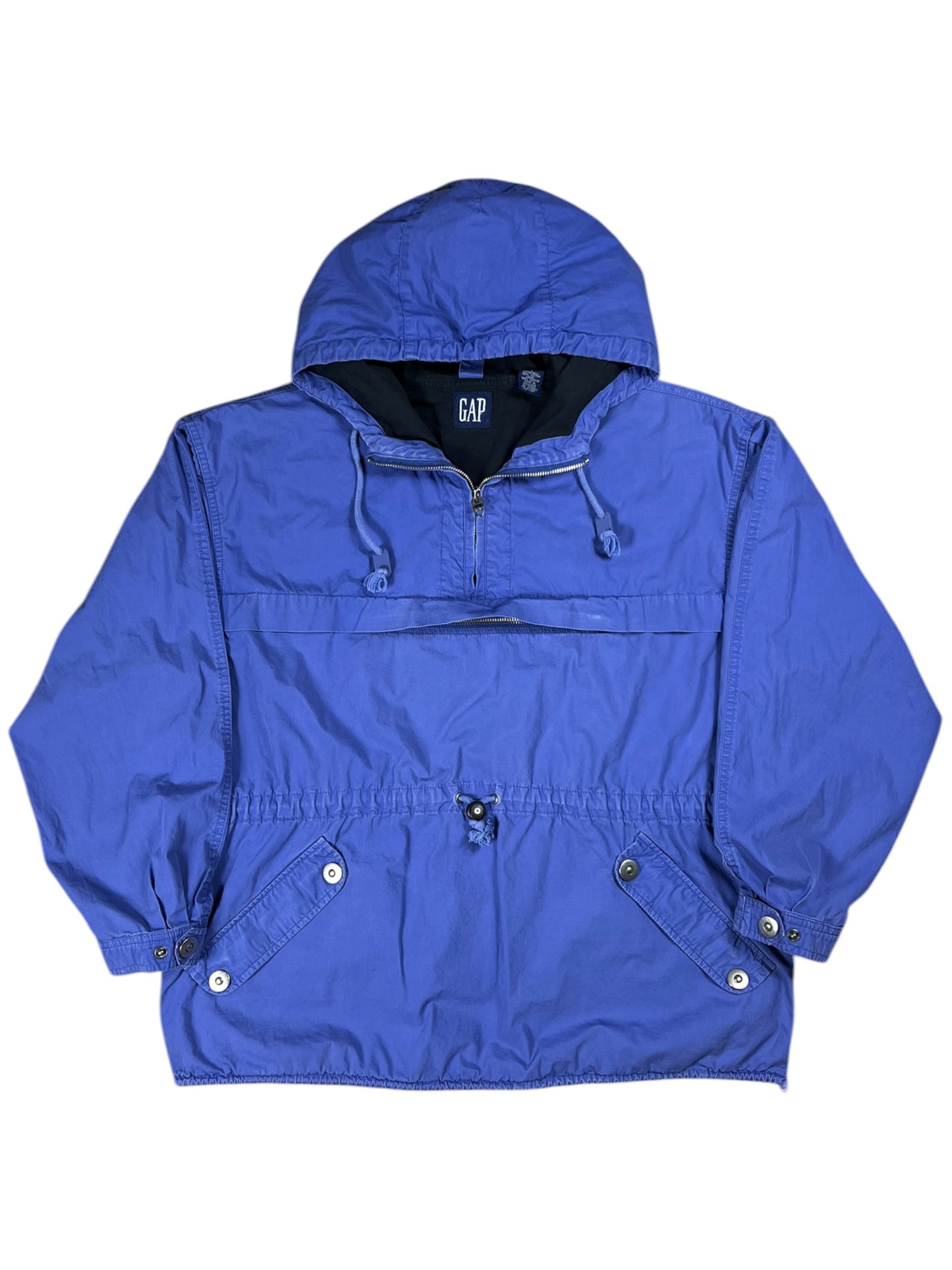 Vintage 90s GAP multi pocket 100% cotton faded blue anorak jacket (M/L)