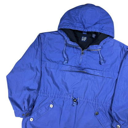 Vintage 90s GAP multi pocket 100% cotton faded blue anorak jacket (M/L)