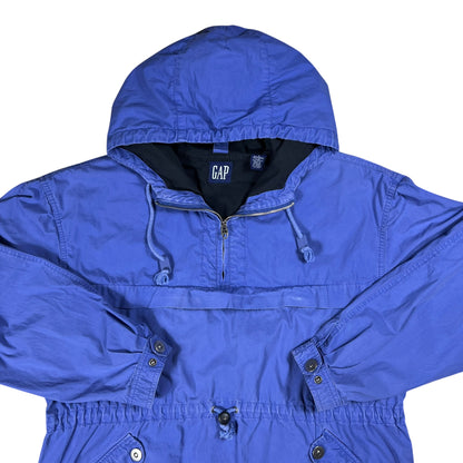 Vintage 90s GAP multi pocket 100% cotton faded blue anorak jacket (M/L)