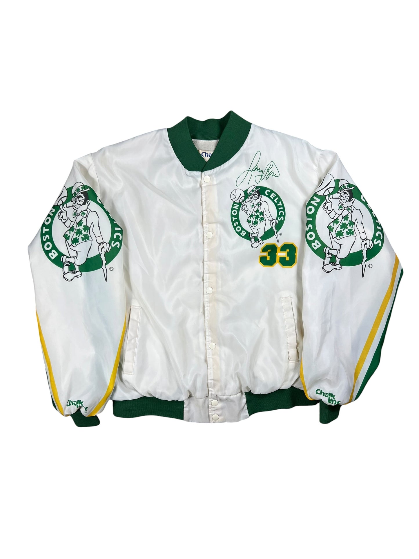 Vintage 90s Chalk Line Fanimation Boston Celtics Larry Bird all over print bomber jacket (XL)