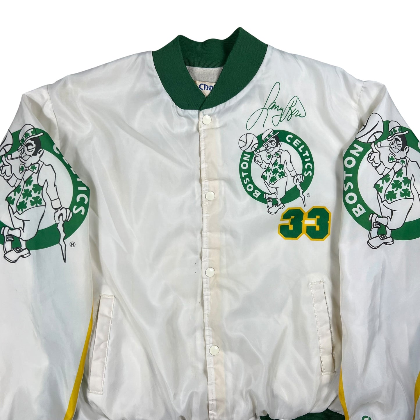 Vintage 90s Chalk Line Fanimation Boston Celtics Larry Bird all over print bomber jacket (XL)