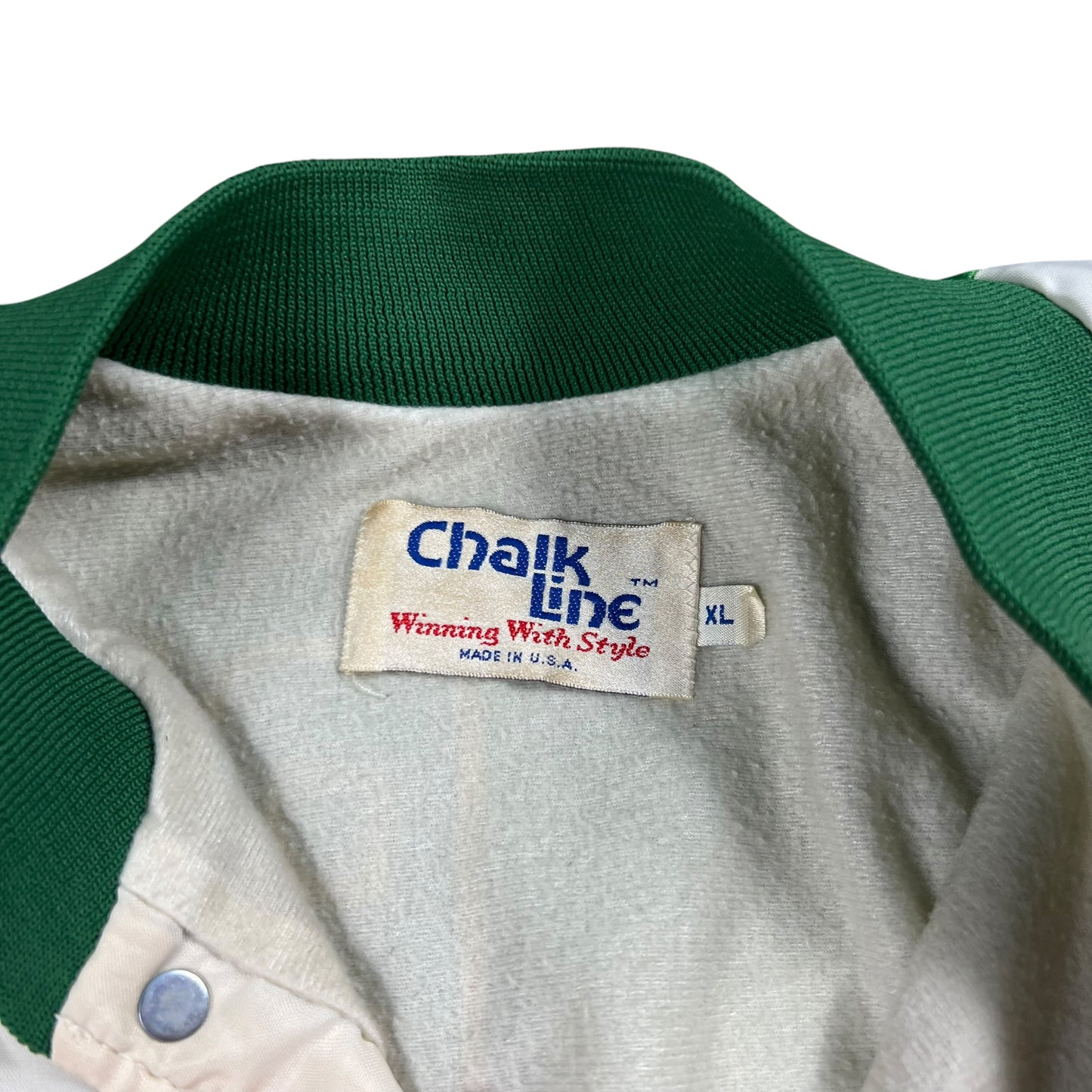 Vintage 90s Chalk Line Fanimation Boston Celtics Larry Bird all over print bomber jacket (XL)