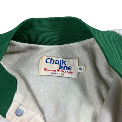 Vintage 90s Chalk Line Fanimation Boston Celtics Larry Bird all over print bomber jacket (XL)