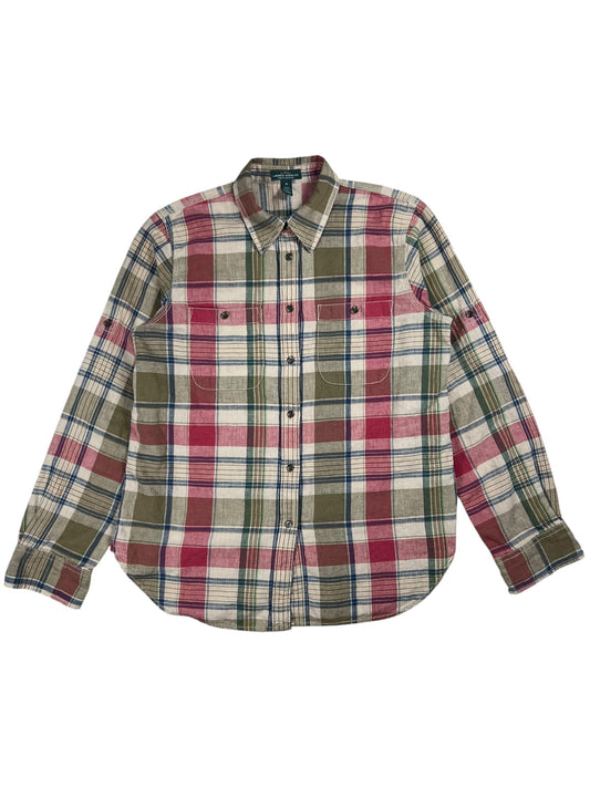 Vintage Y2K Lauren Ralph Lauren women’s linen blend button up shirt (M)