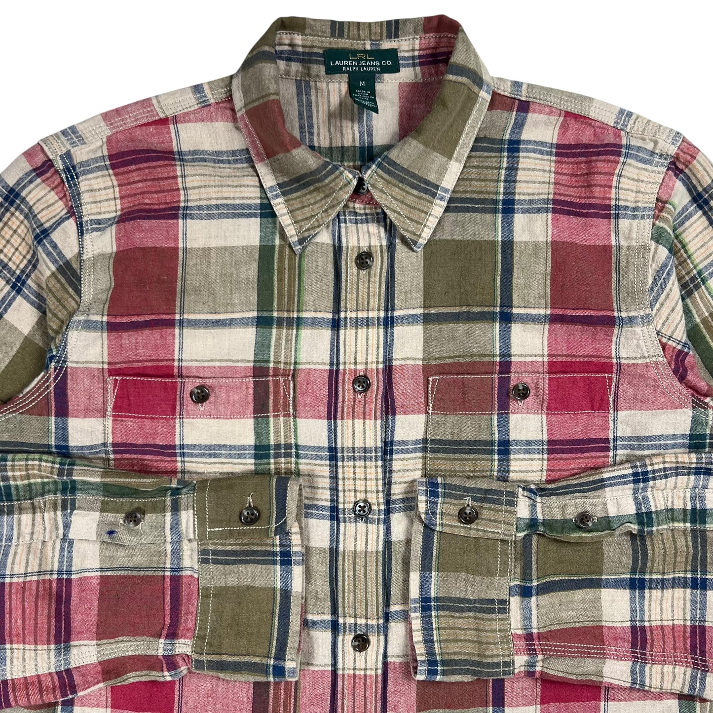 Vintage Y2K Lauren Ralph Lauren women’s linen blend button up shirt (M)