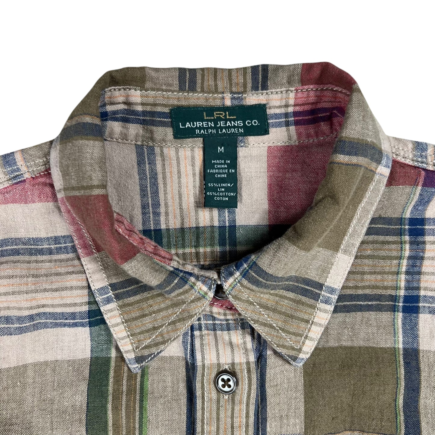 Vintage Y2K Lauren Ralph Lauren women’s linen blend button up shirt (M)