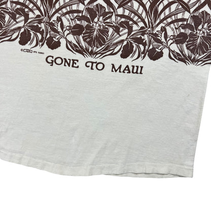 Vintage 1976 Crazy Shirts Here Today Gone To Maui wrap around tee (M)