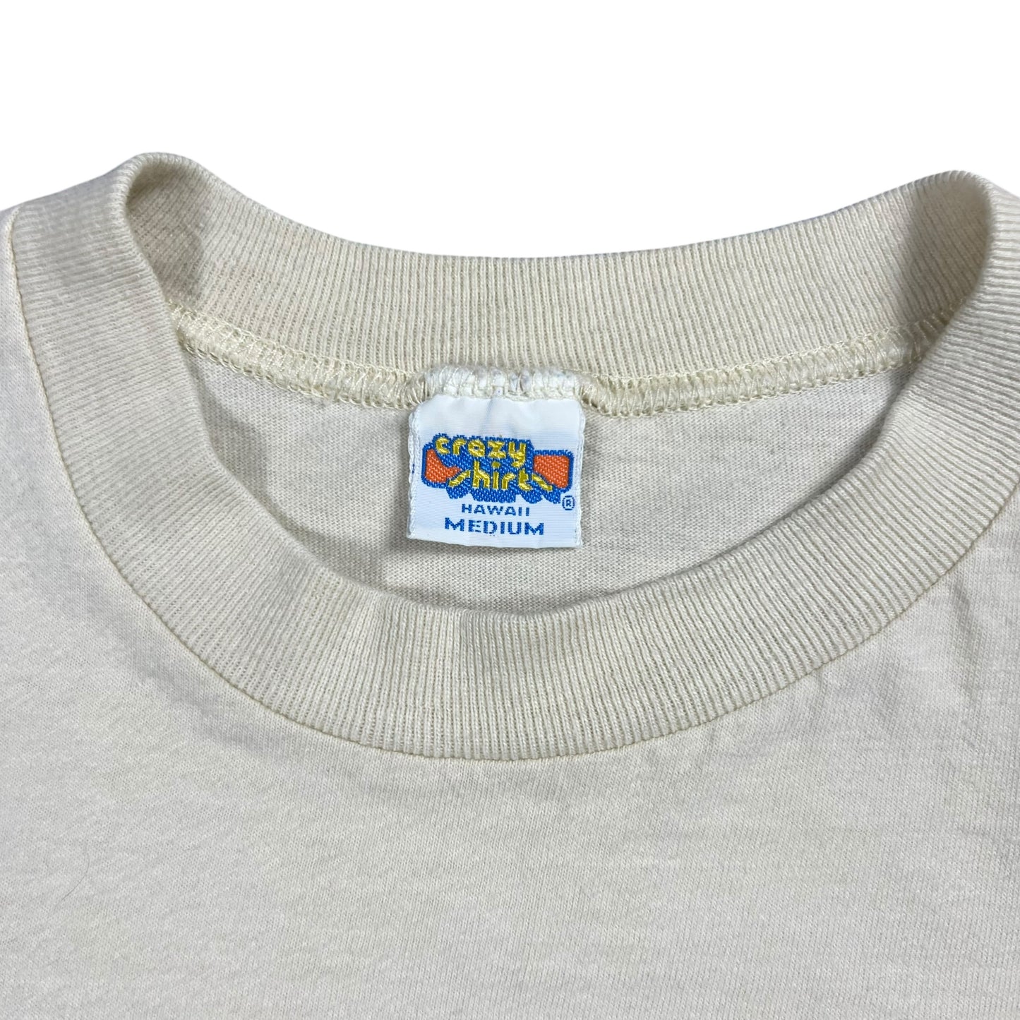 Vintage 1976 Crazy Shirts Here Today Gone To Maui wrap around tee (M)