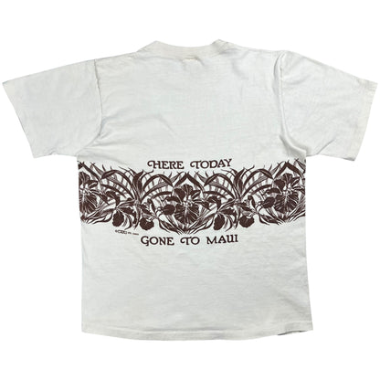 Vintage 1976 Crazy Shirts Here Today Gone To Maui wrap around tee (M)
