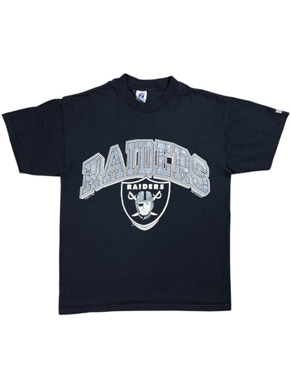 Vintage 1990 Logo 7 Oakland Raiders NFL tee (M)