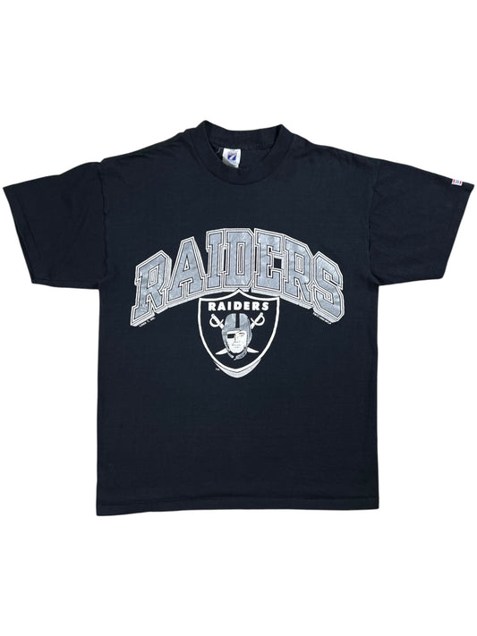 Vintage 1990 Logo 7 Oakland Raiders NFL tee (M)