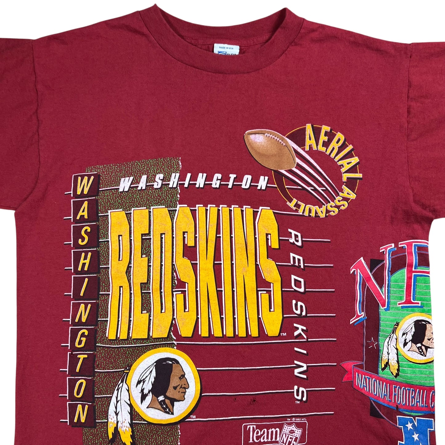 Vintage 1991 Salem Sports Washington Redskins Aerial Assault all over print tee (L)